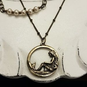 Layered Faux Pearl of the Ocean Mermaid Necklace